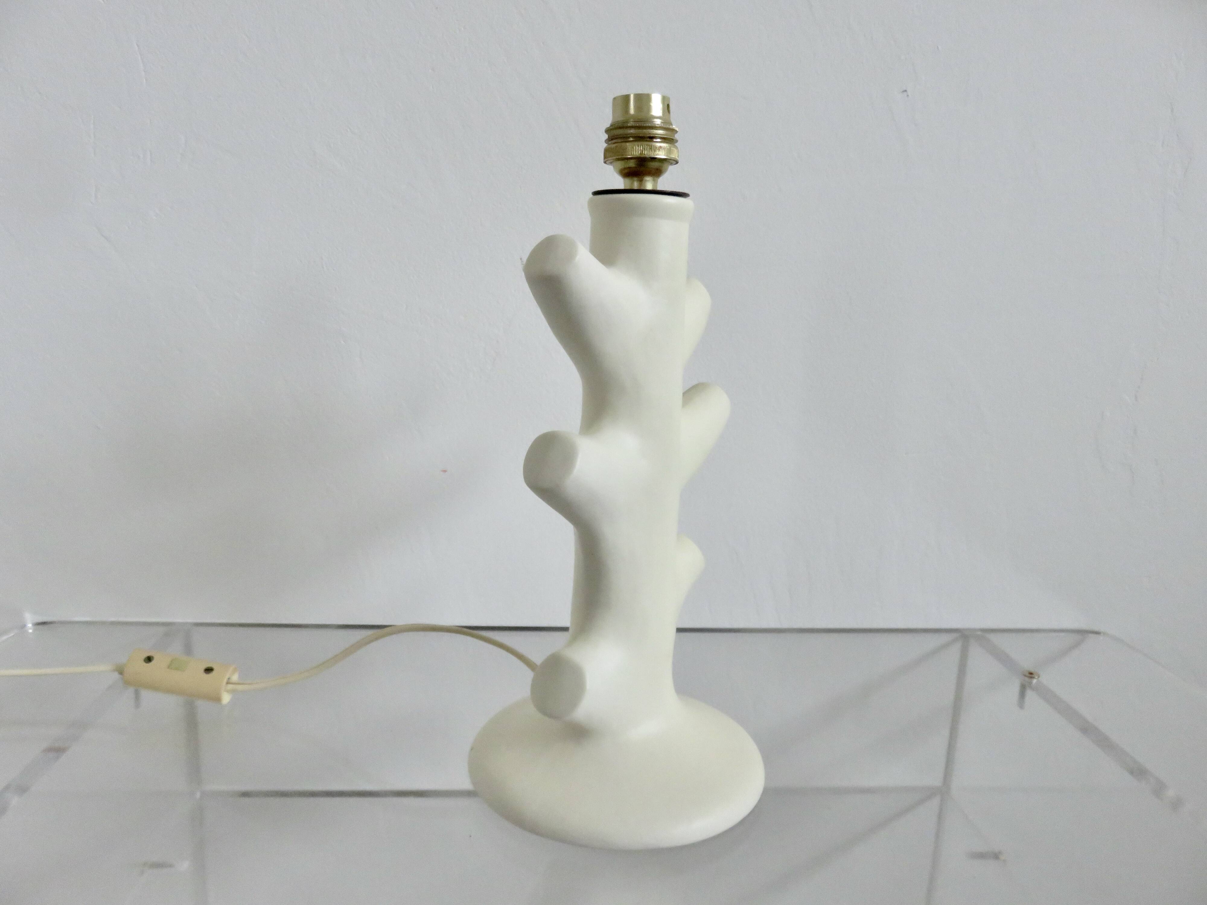Matte white ceramic lamp 1960