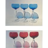Six crystal wine glasses Val Saint Lambert model Saumur.