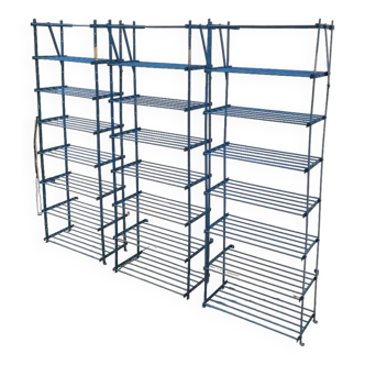 Set of 3 Rigidex iron storage locker shelves 1950s