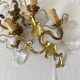 Paire d'appliques en laiton avec pampilles style rocaille