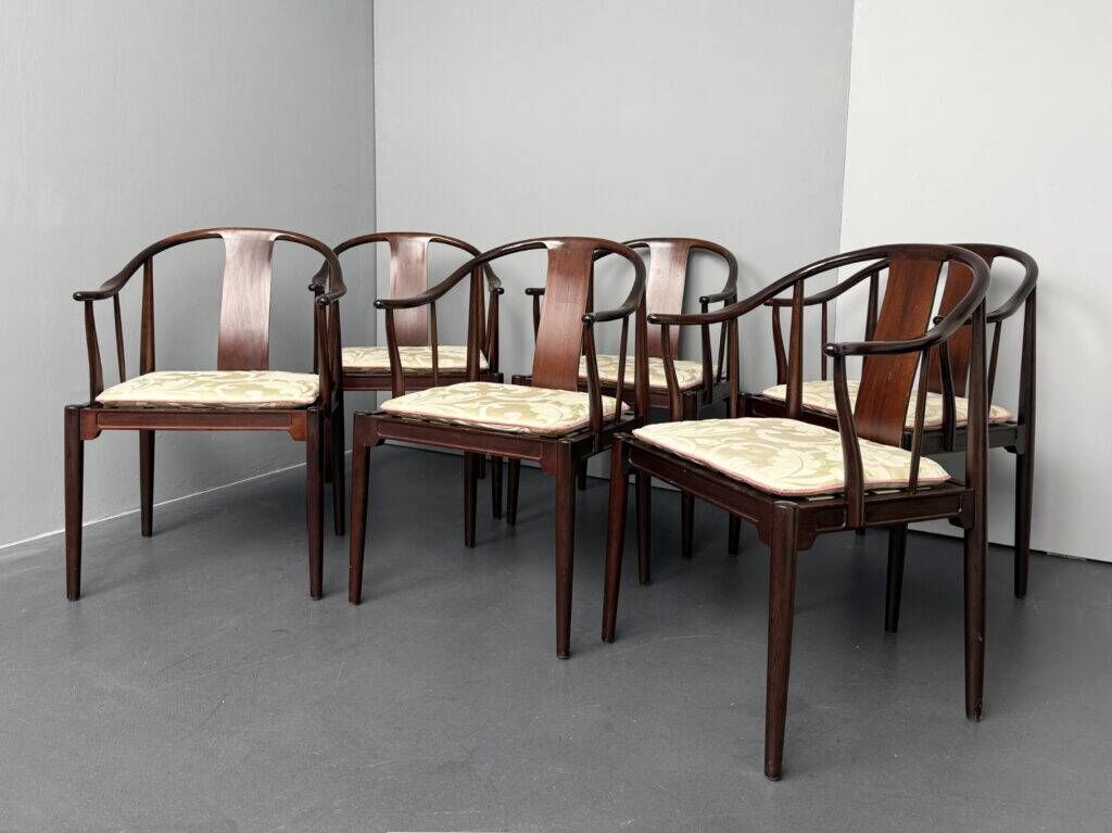 Set of 6 armchairs, “Chinese Chair” model FH 4283, designed by Hans J. Wegner for Fritz Hansen, Denmark, 1979