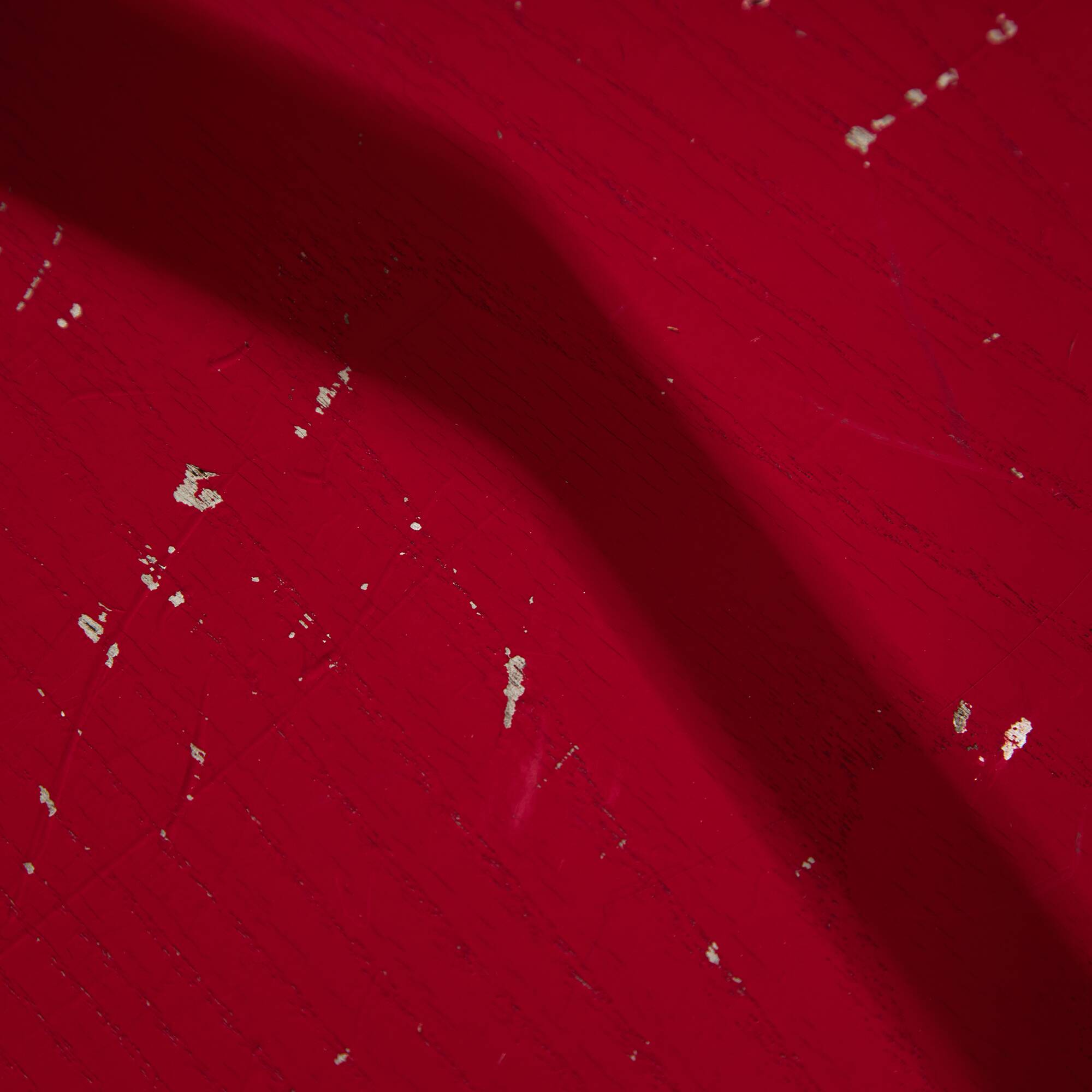 Red Plywood and Curved Metal Frame Chair