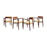 Mid century teak dining chairs by Niels O. Møller for J.L. Moller, Model 56, Set of 4,Denmark, 1950s