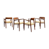 Mid century teak dining chairs by Niels O. Møller for J.L. Moller, Model 56, Set of 4,Denmark, 1950s