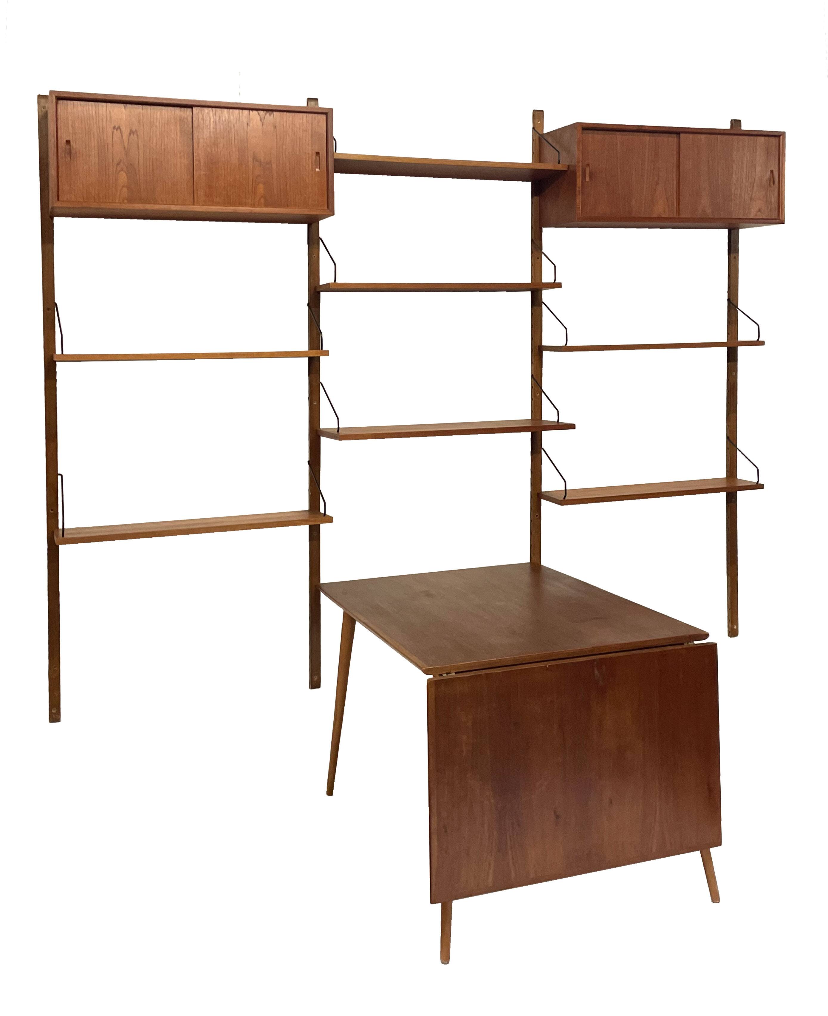 Vintage Poul Cadovius Royal System wandsysteem wandmeubel