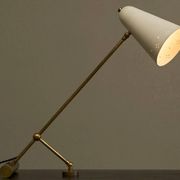 Lampe de table Mid Century réglable abat-jour perforé années 1950