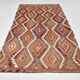 Wine Red & Green Geometric Kilim Rug, 155x268Cm