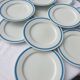 Set 12 plates checkered earthenware blue Lustucru diam25