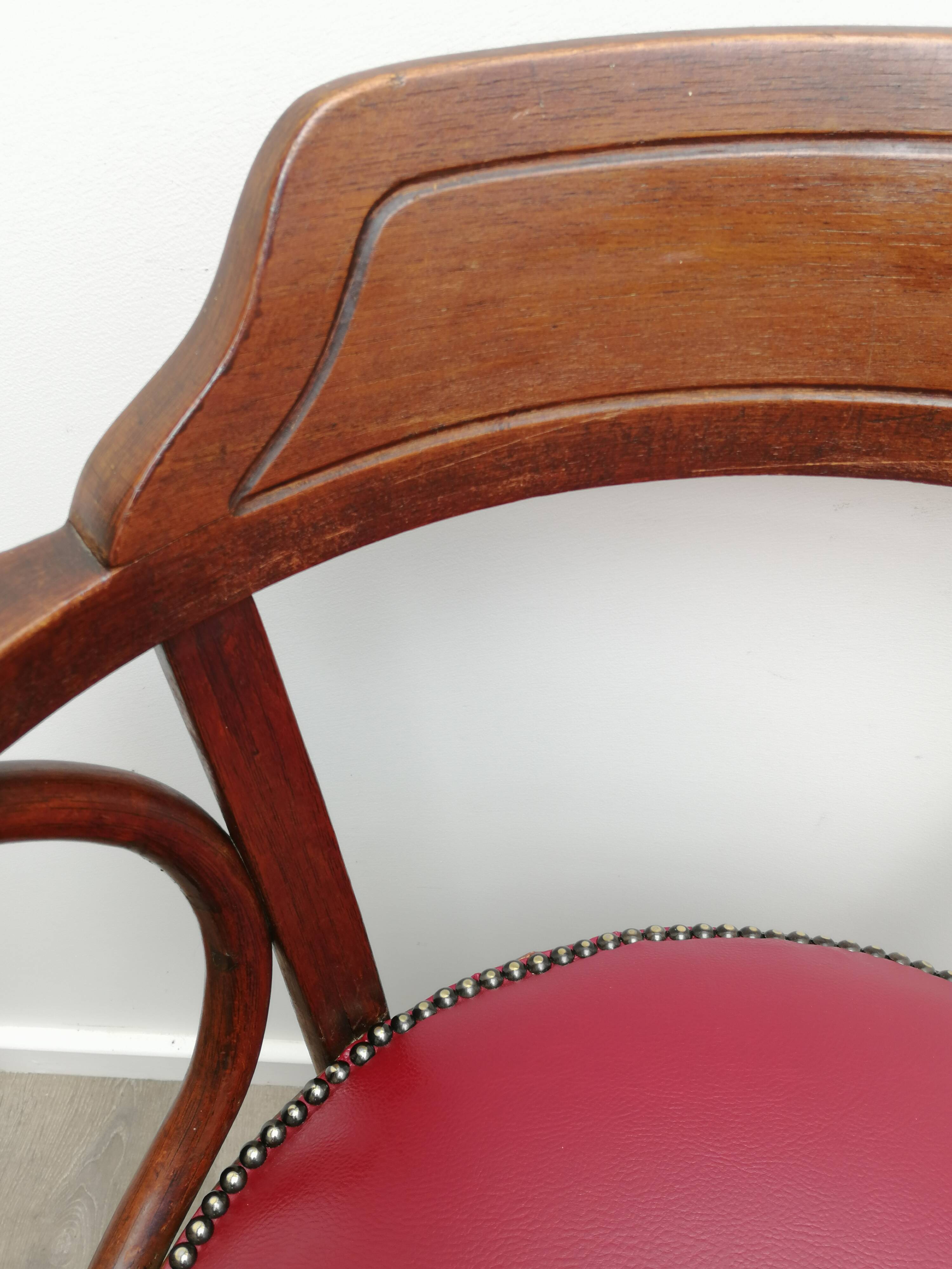 Reupholstered Thonet office chair No.6003