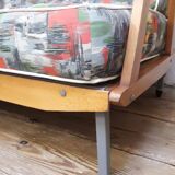 Scandinavian 3-seater convertible sofa bed, click-clack bench