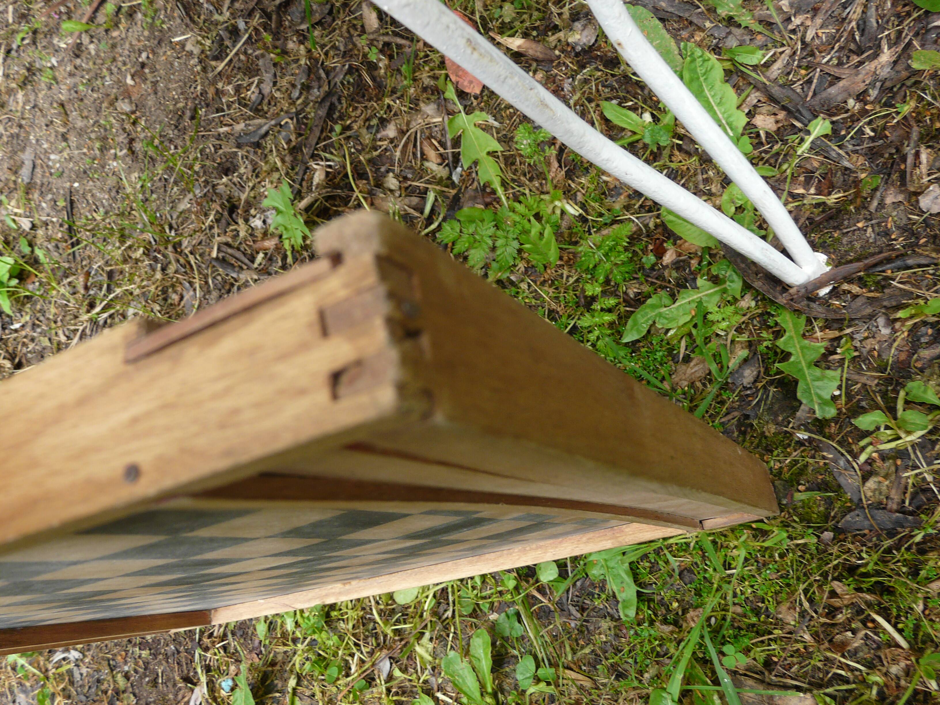 Old wooden checkers game