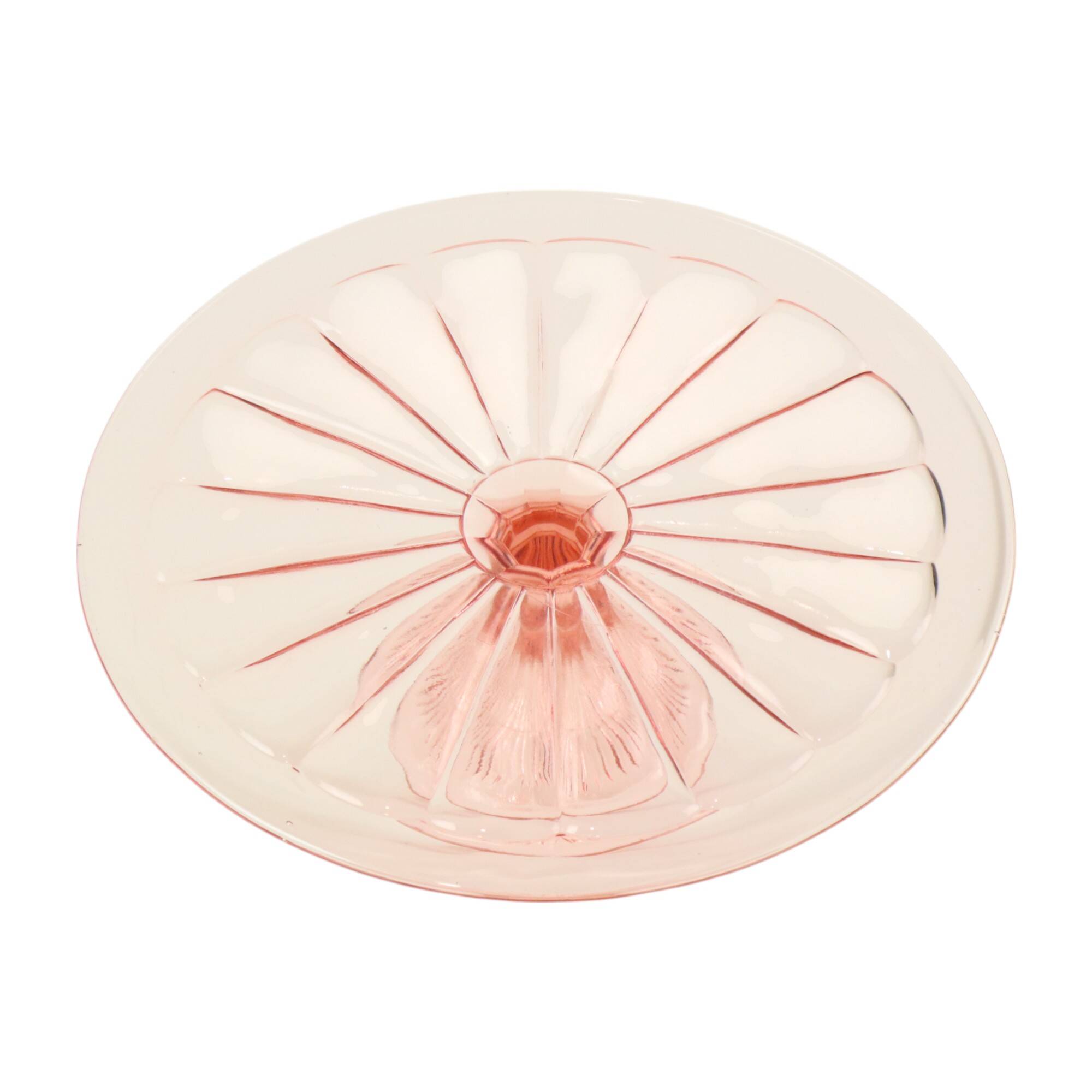 Art Deco Pink Cake Dish Rosaline Depression Glass Verrerie Scailmont