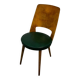 Vintage Baumann chair from the 1950s - curved wood and green seat.