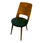 Chaise vintage Baumann années 50 - bois courbé et assise verte