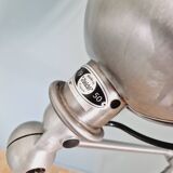 Set of 4 Jieldé industrial lamps in brushed steel, 3 arms