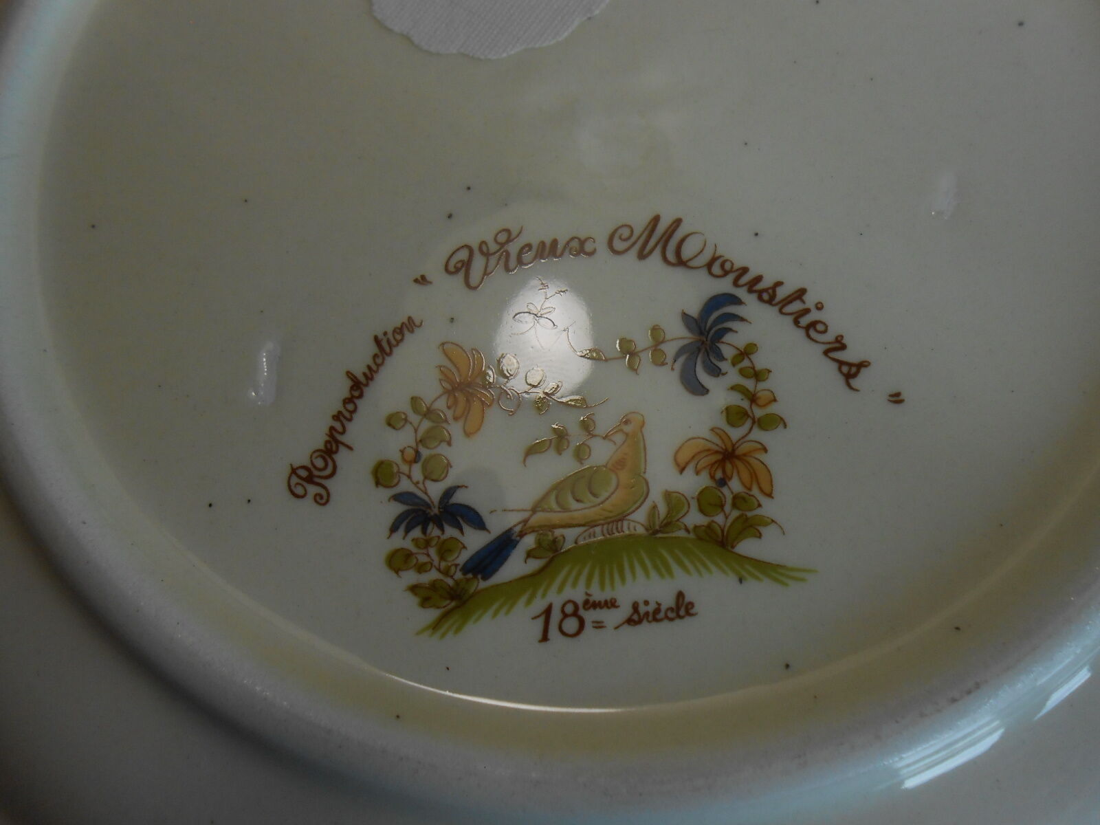 DECORATIVE PLATE FAIENCE MARTRES TOLOSANE MOUSTIERS