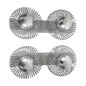 Vintage pair wall lamps spring lamp Andrea Lazzari design 70s Italy