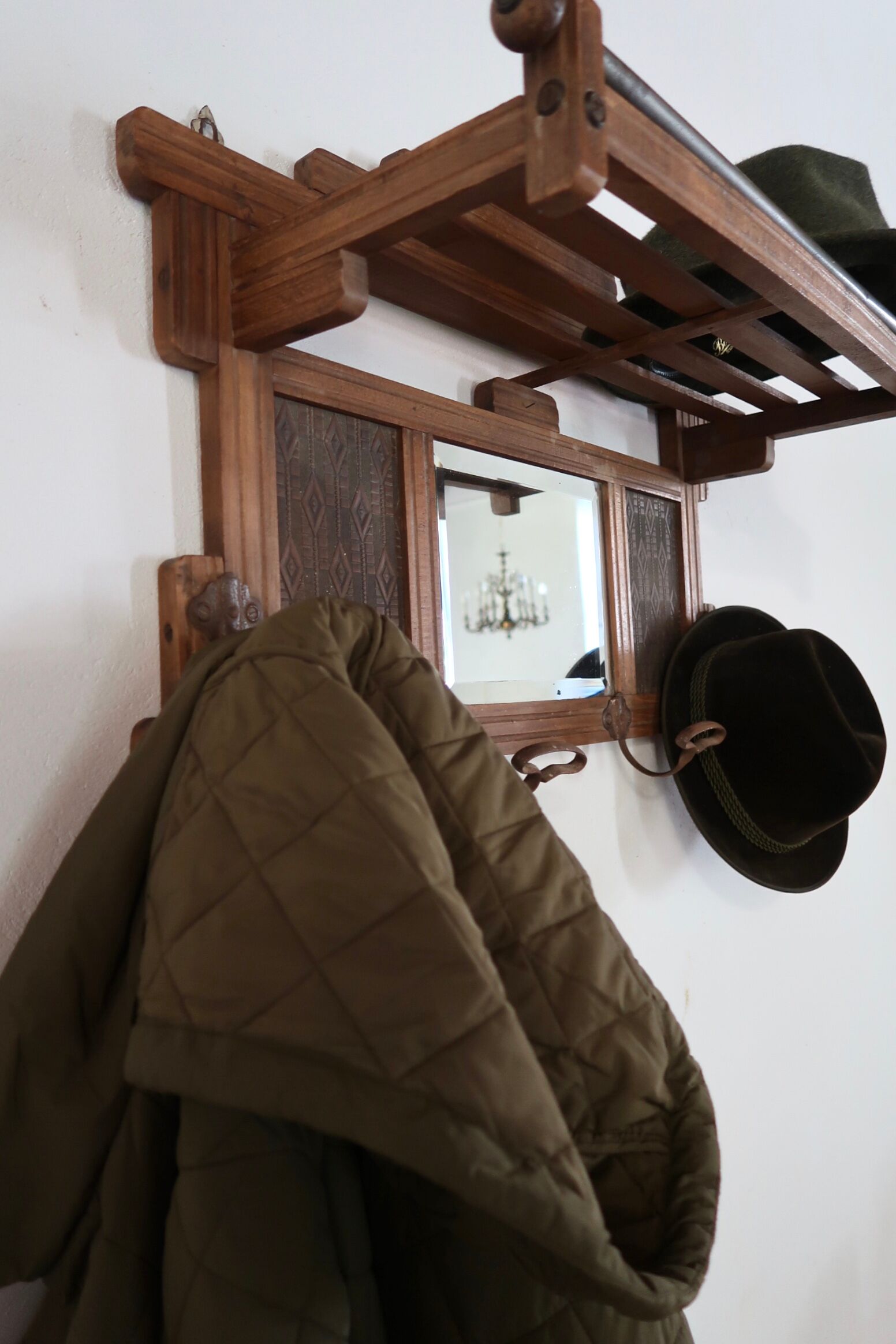 Art Deco wall coat rack