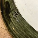 Plate presentation or flat glazed stoneware spiral pattern