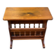 Vintage solid wood magazine rack side table — End table