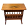 Vintage solid wood magazine rack side table — End table