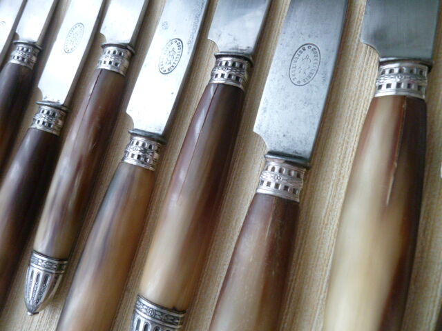 Box of 12 old table knives and 12 cheese knives Superior cutlery AB
