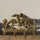 Hook for keys or tea towels in gilded brass with carved horse decoration
