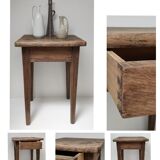 Bedside table solid oak patinated early twentieth century