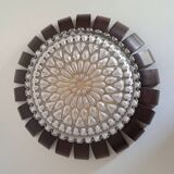 Glass and wood ceiling light