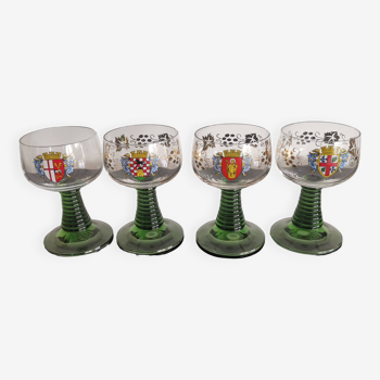 Set of 4 pretty vintage ROEMER WINE GLASSES
