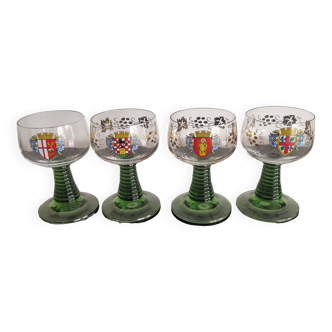 Set of 4 pretty vintage ROEMER WINE GLASSES