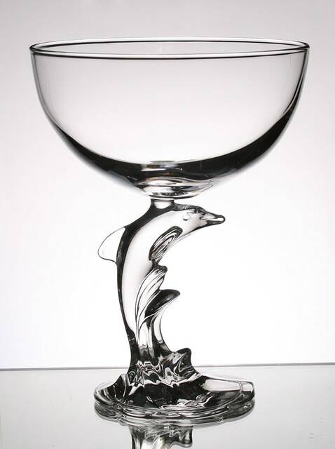 Coupe en cristal de JG Durand pied dauphin