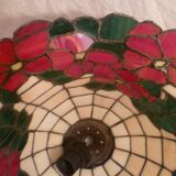 Tiffany-style cloisonné mother-of-pearl pendant light, 1970s