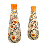 Paire de vases en verre, signés Leune