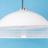 Magnificent suspended light fixture in white glass, Murano glass, Italy, 1970s.