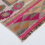 Neutral color handmade runner rug 317x87cm