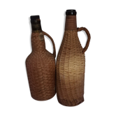 Pair of bottles wicker