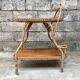 Rolling dessert in woven wicker bamboo rattan with 1950 bottle holder