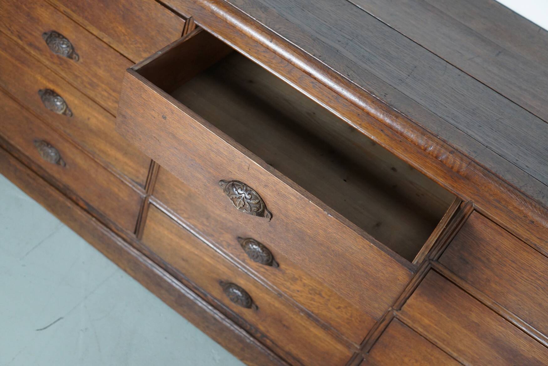 Antique Oak Apothecary / Filing Cabinet, France, 19th Century