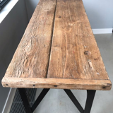 Etabli ancien acier et bois