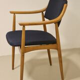 Chaise scandinave 1960 accoudoirs incurvés