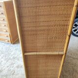 Two-door wicker and bamboo wardrobe