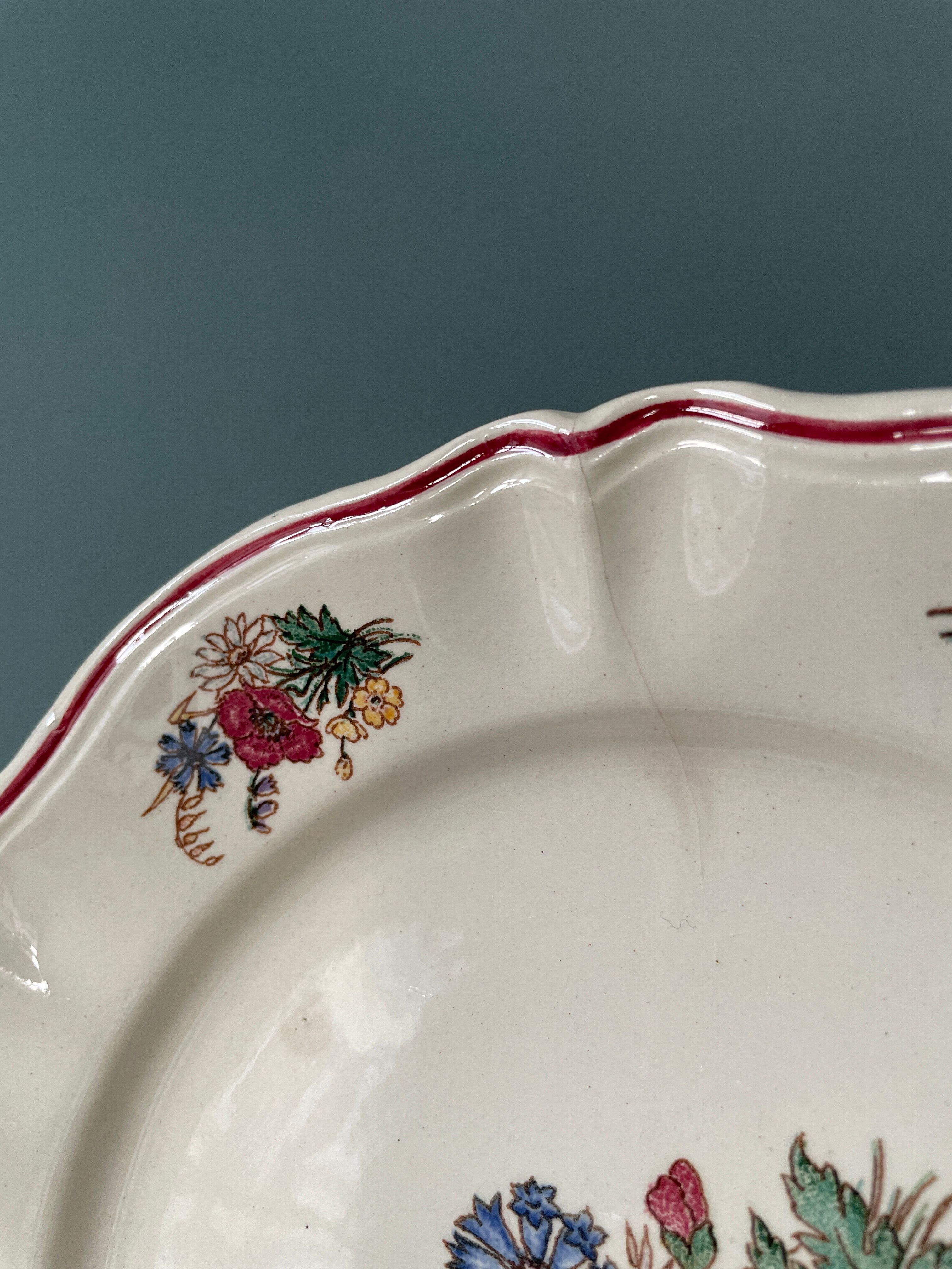 Set of 12 dessert plates Agreste Digoin Sarreguemines