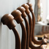 Wall-mounted coat rack, curved wood