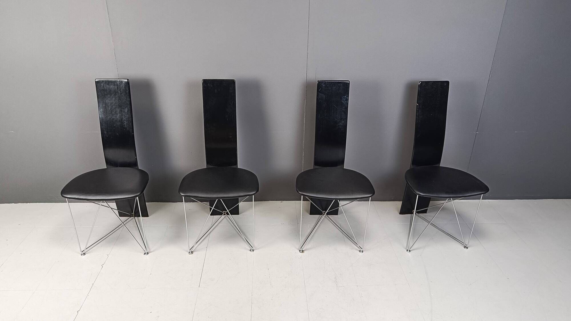 Set of 4 Concorde Dining Chairs with Leather Seats by Torstein Flatøy for Bahus