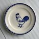 Set of 6 hand painted plates with rooster motif