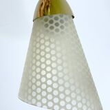 Large Vintage Glass Brass Wall Lamp