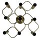 60s 70s 9-bulb ceiling lamp from Leola Leuchten Germany in brass