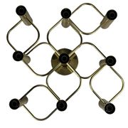 60s 70s 9-bulb ceiling lamp from Leola Leuchten Germany in brass