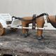 jouet cariole avec cheval en bois années 60